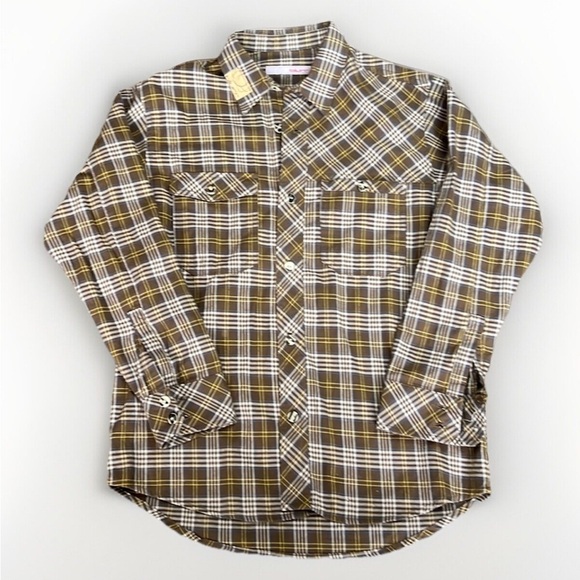 Youth Blurr Plaid organic cotton Button Down EUC sz M 10-12y - Picture 1 of 7